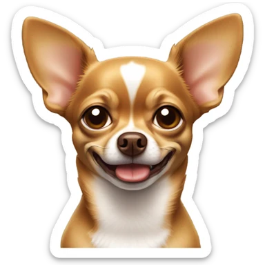 brown chihuahua smirking sticker