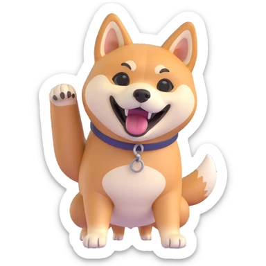 shiba inu, excited sticker