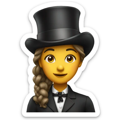 Girl with a tophat sticker