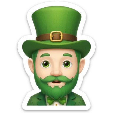 cute funny leprechaun green beard sticker
