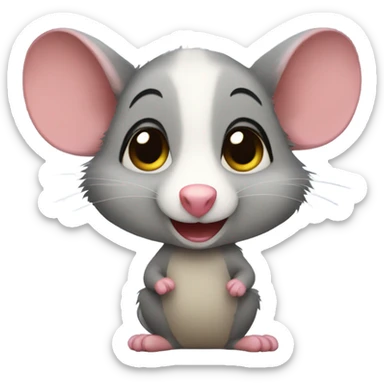 possum saying thank you sticker