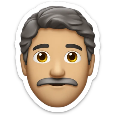 hombre 35 años crespo con barba nariz grande sticker