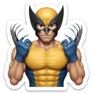 wolverine marvel superhero full mask upper body shot sticker