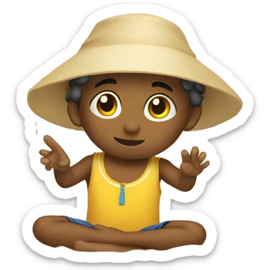 niño pequeño playa jugando sticker