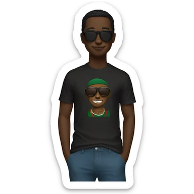 cool vibes dark-skinned male gucci tshirt sticker