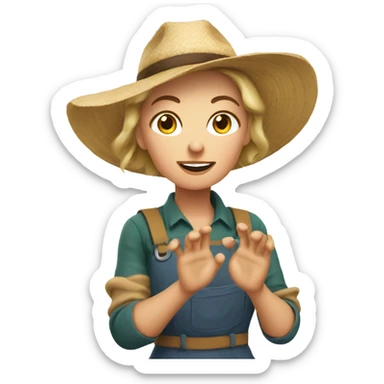 White Woman farmer tipping hand sassy sticker
