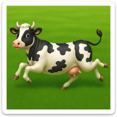 Make the image have a green grass field background in the style of apple style emojis sticker