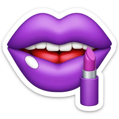 emoji marca de beijo de batom na cor do batom roxa sticker