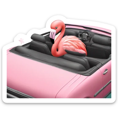 Flamingo in a convertible sticker
