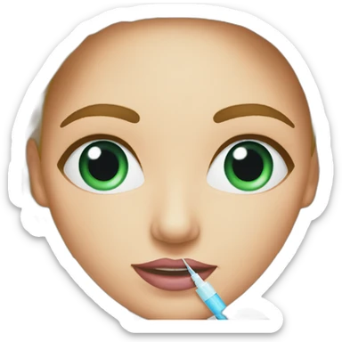 Woman taking a botox injection sticker