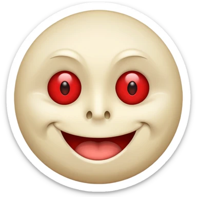 Insane smiley face who’s greedy and has red tired eyes  sticker