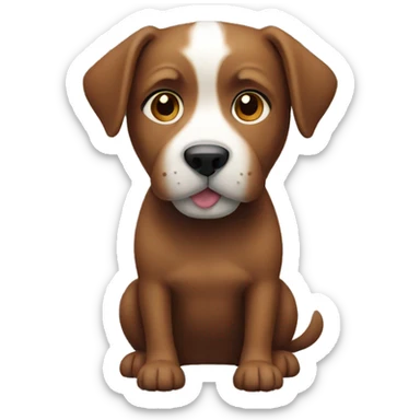 Dog with a brown body and white face  sticker