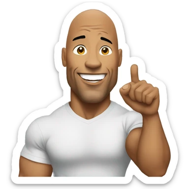 the rock holding a sing sticker