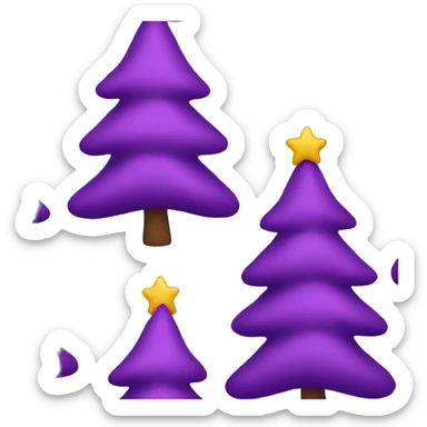 Purple Christmas tree sticker
