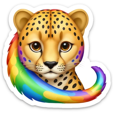 Lisa frank rainbow cheetah  sticker