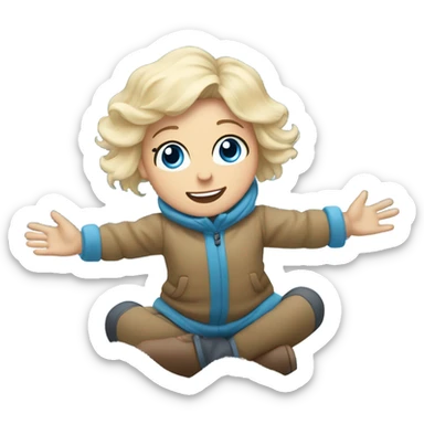 Snow angel blonde hair blue eyes  sticker