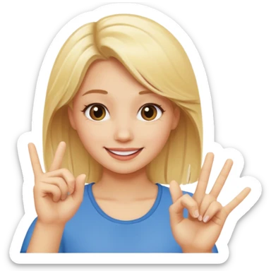 blond girl doing okay sign sassy sticker