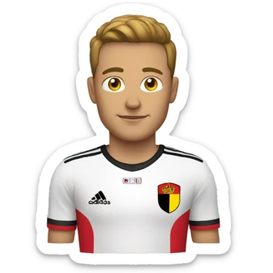 a man with Belgium football jersey sticker