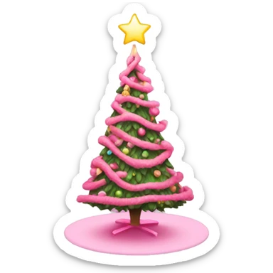 pink christmas tree sticker