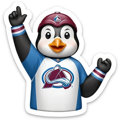 penguin rooting for colorado avalanche sticker