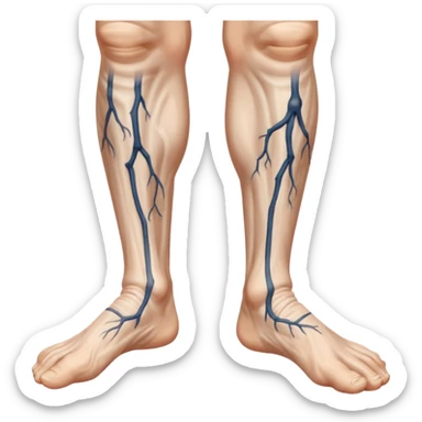 old peoples legs with veins showing sticker