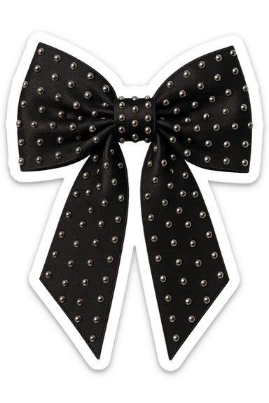 kpop stage bow with metallic studs, edgy and stylish, remove background sticker