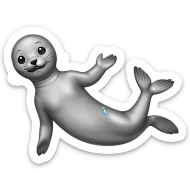 seal in back flip pose sticker