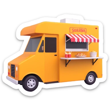 generate me a 3D shaorma food truck red sticker