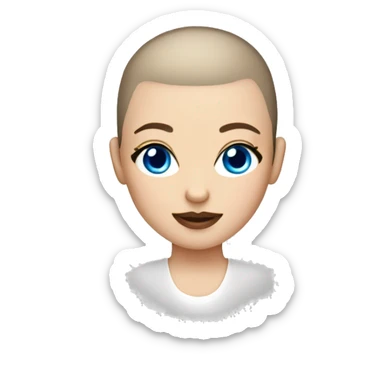 Buzz cut white girl with buzzcut blue eyes sticker