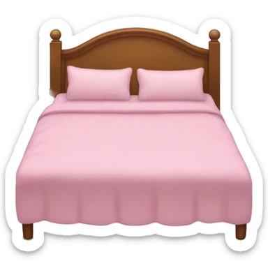 Bed with pink pillows and blankets sticker