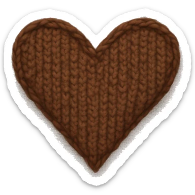 Brown knit heart  sticker