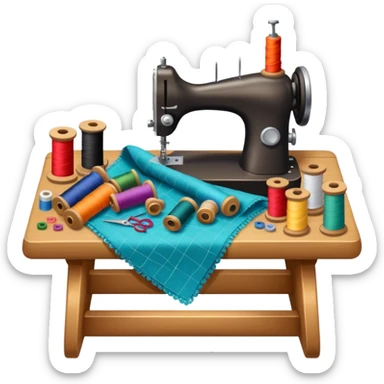 a simple seamstress worktable  sticker