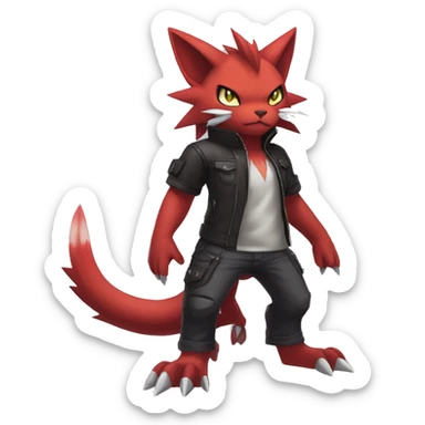  Kawaii Edgy Cool Beautiful Guilmon-Torracat-Zoroark full body sticker