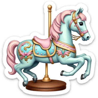 Pastel carousel horse sticker
