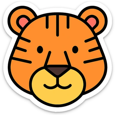 color outline icon of a tiger sticker