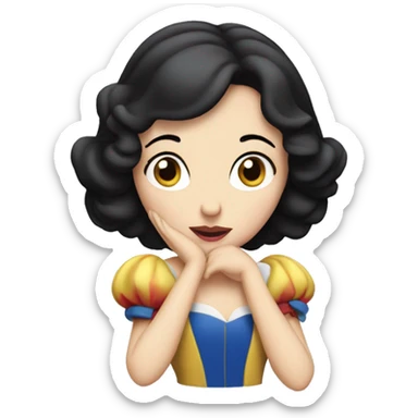 snow white with head in hand sticker