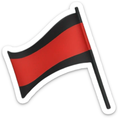 red and black flag sticker