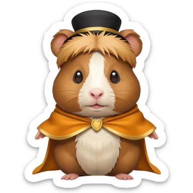 Guinea pig with costume sticker