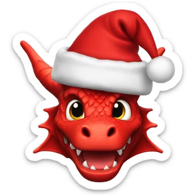 Welsh dragon with Christmas hat sticker