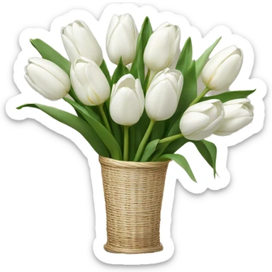 bouquet of white tulips sticker