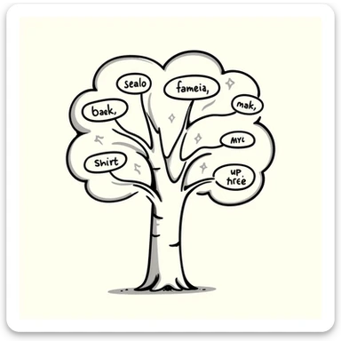 decision tree illustration with hand-drawn, sketchy lines and organic shapes sticker