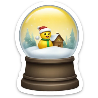Snowglobe yellow Christmas  sticker