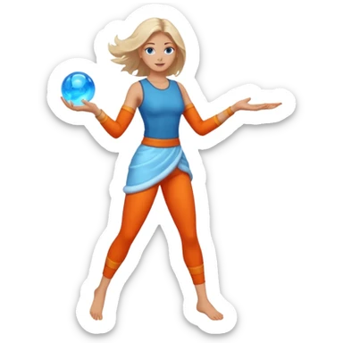 14 старший аркан - Помірність. Це буде жінка в повний зріст, що тримає в руках два шари енергії - холодну і гарячу. І ці енергії змішуються , тянучи за собою хвости, а вона ними жонглює sticker