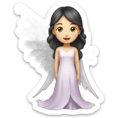 Asian angel girl with wings sticker