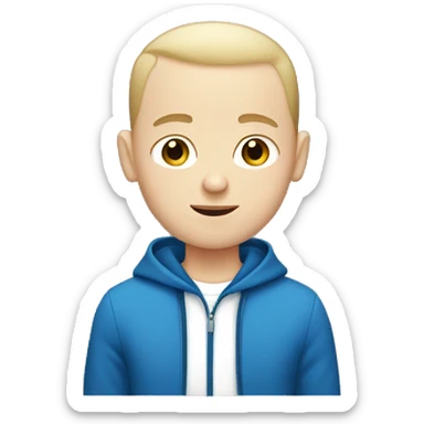 White boy with buzz cut and blue eyes  sticker