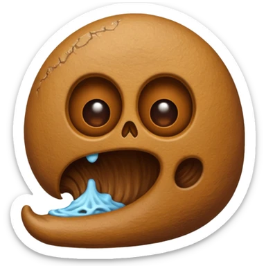 (( poop emoji))with  tiny skeletons inside sticker