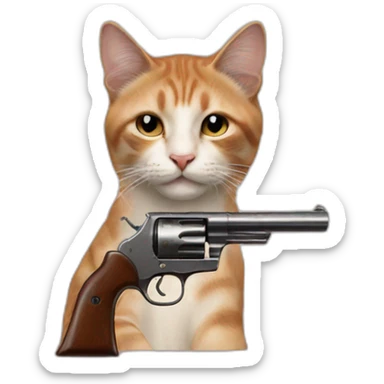 cat holding 45 colt sticker