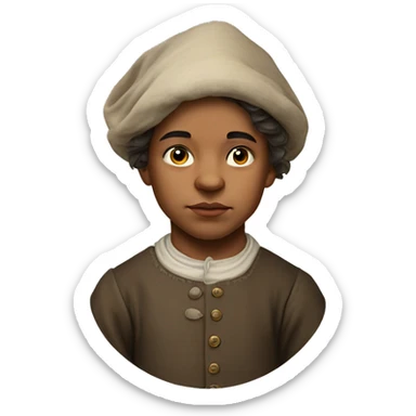 18th century peasant boy without headdress photorealistic serious sticker