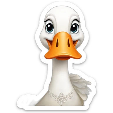 a goose in an elegant dress sticker