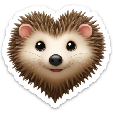 hedgehog love heart sticker